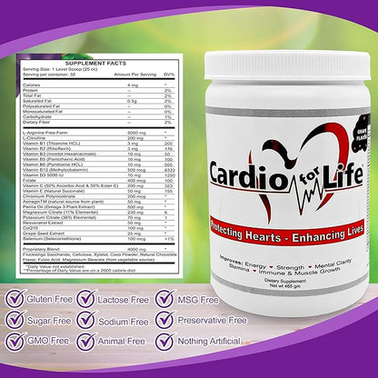 CardioForLife - 16 oz. Powder w/ AstraGin - Grape Flavor
