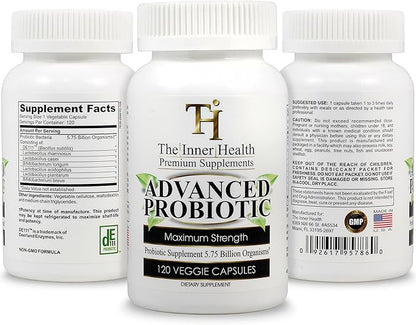 PROBIOTIC Supplement 5.75 Billion Organisms-Bacillus Subtilis Bifidobacterium Longum L.Acidophilus L.Rhamnosus L.Plantarum-120 Caps