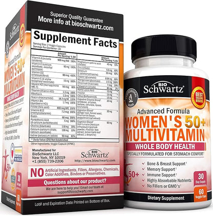 Daily Multivitamin for Women 50 & Over + Daily Multivitamin for Men 50 & Over - Supports Healthy Immune Response & Healthy Heart Function - Designed for Whole Body Health