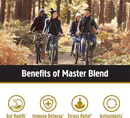 OM MUSHROOM SUPERFOOD Master Blend Mushrooms & Adaptogens Capsules, 168 Count, 56 Servings, 10 Mushroom Complex with Adaptogens for Immune and Stress Relief