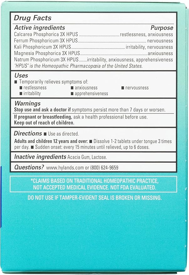 Hyland's Calm Tablets, Stress Relief Supplement, Natural Relief Of Anxiousness, Nervousness, And Irritability, 50 Count (Pack of 1, 50 Count Total)