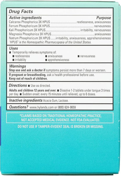 Hyland's Calm Tablets, Stress Relief Supplement, Natural Relief Of Anxiousness, Nervousness, And Irritability, 50 Count (Pack of 1, 50 Count Total)