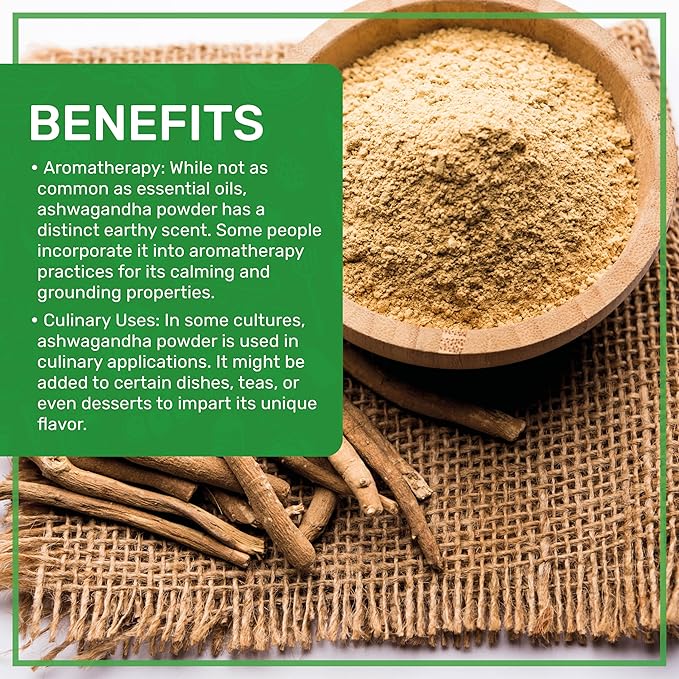 Jiva Organics Ashwagandha Root Powder 1.25 Pound (20oz) - Gluten Free, Indian Ginseng, Raw, Pure, Non-GMO, Lab Tested Ayurvedic Indian Powder