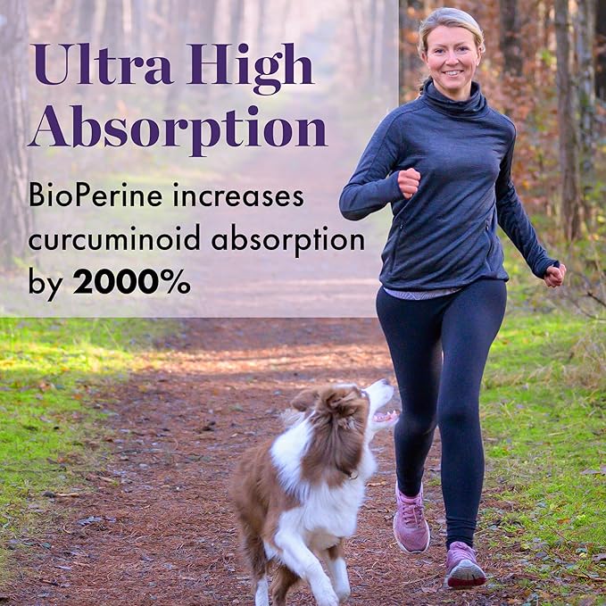 NAOMI Turmeric Curcumin All Fully Standardized 1000mg 95% Curcuminoids, BioPerine High Absorption & Resveratrol, Clinically Studied, Joint Support, Supports Healthy Muscle Response
