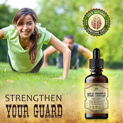 Milk Thistle Extract - All-Natural Cleanse and Detox Supplement for Liver Support, Immune System Boost and Skin Health - Silymarin Nutritional Supplement - 2 fl Oz