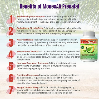 90 Capsules, Multivitamin Vitamins for Women, Halal Prenatal Vitamins for Women, Supplements with DHA and Folic Acid, Vegan and Gelatin Free Vitamins, Womens prenatal multivitamin