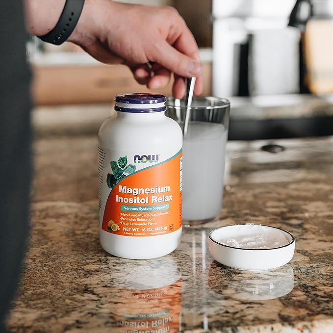 NOW Foods Supplements,powder Magnesium Inositol Relax, Nervous System Support*, Fizzy Lemonade Flavor, 16-Ounce