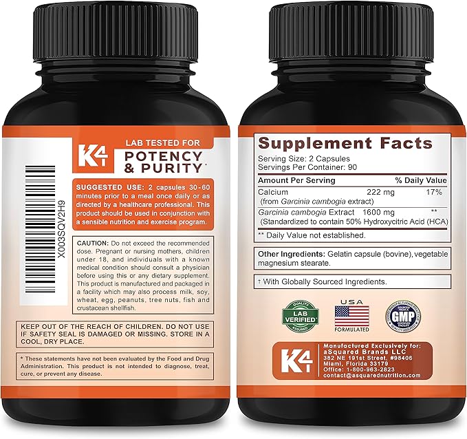 Garcinia Cambogia 1600 mg (180 Capsules) - Pure Natural Extract Supplement Pills - Standardized Garcinia Cambogia Alternative to Drops, Gummies, Liquid, Tea & Powder
