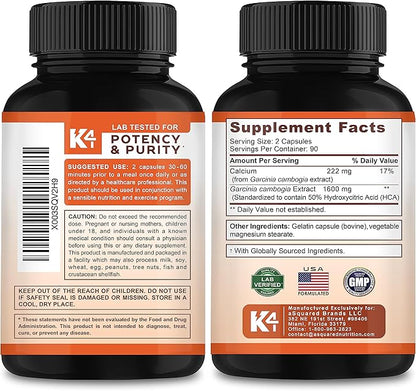 Garcinia Cambogia 1600 mg (180 Capsules) - Pure Natural Extract Supplement Pills - Standardized Garcinia Cambogia Alternative to Drops, Gummies, Liquid, Tea & Powder