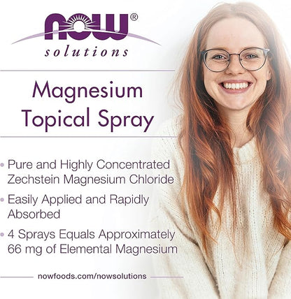 NOW Solutions, Magnesium Topical Spray, from The Ancient Zechstein Seabed, Highly Concentrated, 8 Fl Oz (Pack of 2)
