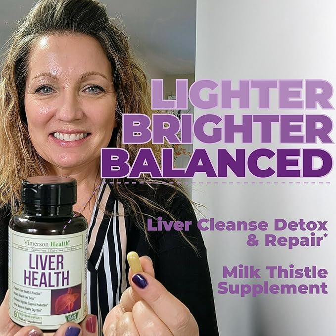 Liver Cleanse Detox & Repair Milk Thistle Supplement - Herbal Liver Support - Choline, Artichoke Extract & Chicory. Dandelion Root Supplement to Support Digestion & Promote Cellular Repair. 2 Pack