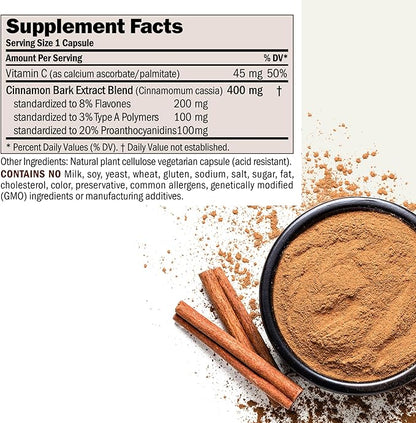 ANDREW LESSMAN Cinnamon 400mg - 30 Capsules - High Potency, Standardized Extract. No Additives. Small Easy to Swallow Capsules