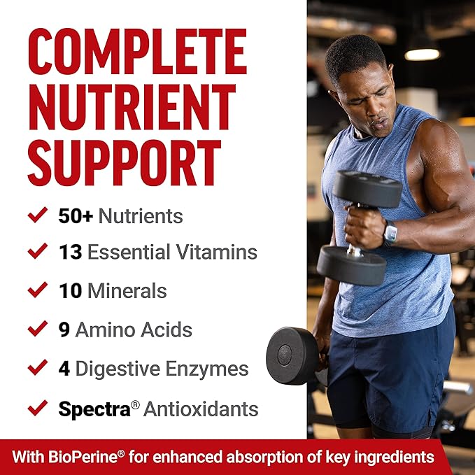FORCE FACTOR Test X180 Multivitamin, Testosterone Booster Supplement for Men, Support Muscle, Strength, Performance & Vitality, 50+ Nutrients for Men’s Health & All 13 Essential Vitamins, 120 Tablets