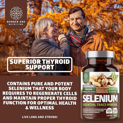 2-Pack N1N Premium Pure Selenium [Max Absorption, 200MCG] to Support Immunity, Heart and Prostate Health, 360 Veg Caps