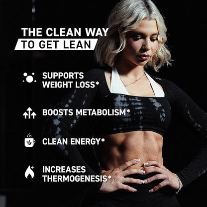 Kaged Thermogenic Powder Clean Burn Strawberry Lemonade Men & Women Weight Management Supplement Organic Caffeine Apple Cider Vinegar 30 Servings