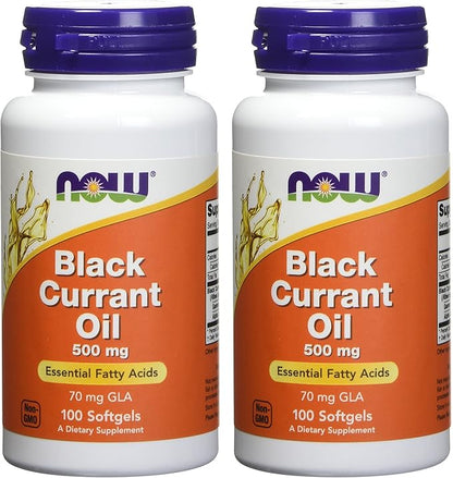 Now Foods Black Currant Oil 500 milligrams - 100 softgels (Pack of 2)