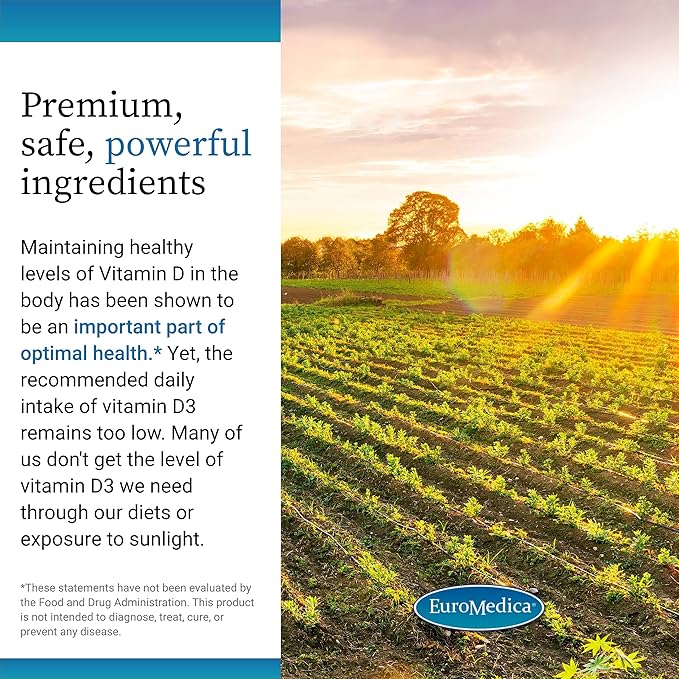 EuroMedica Vitamin D3 - Bone Health & Bone Strength Support Supplement - Dietary Supplement for Immune System & Brain Support - 5,000 IU Vitamin D Tablets with Mixed Berry Flavor - 90 Chewable Tablets