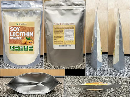 XPRS Nutra Soy Lecithin Powder Food Grade Fat Emulsifier - Suitable for Cooking, Baking and More - Vegan Friendly Soy Lecithin Powder Cooking Aid (16 Ounce)