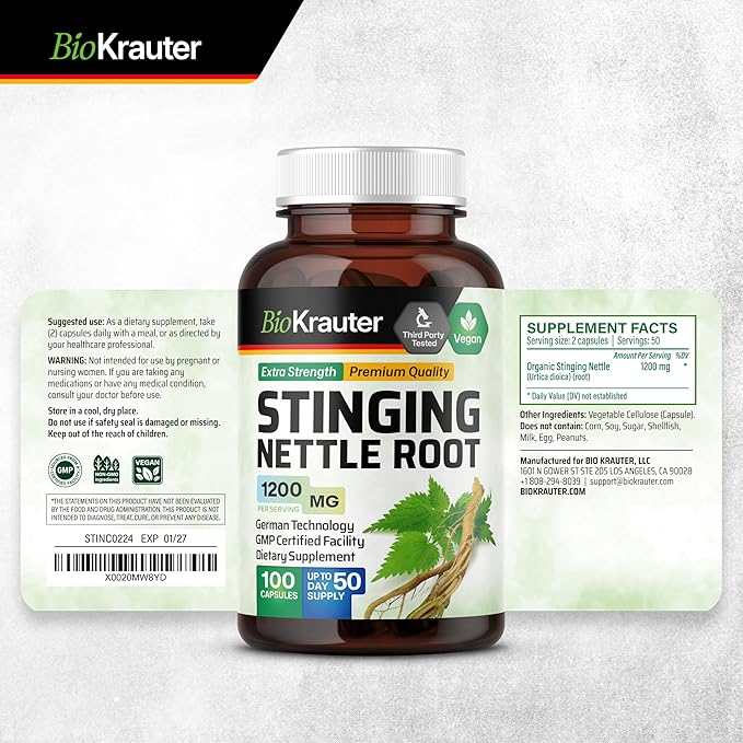 BIO KRAUTER Spearmint 100 Capsules & Stinging Nettle 100 Capsules