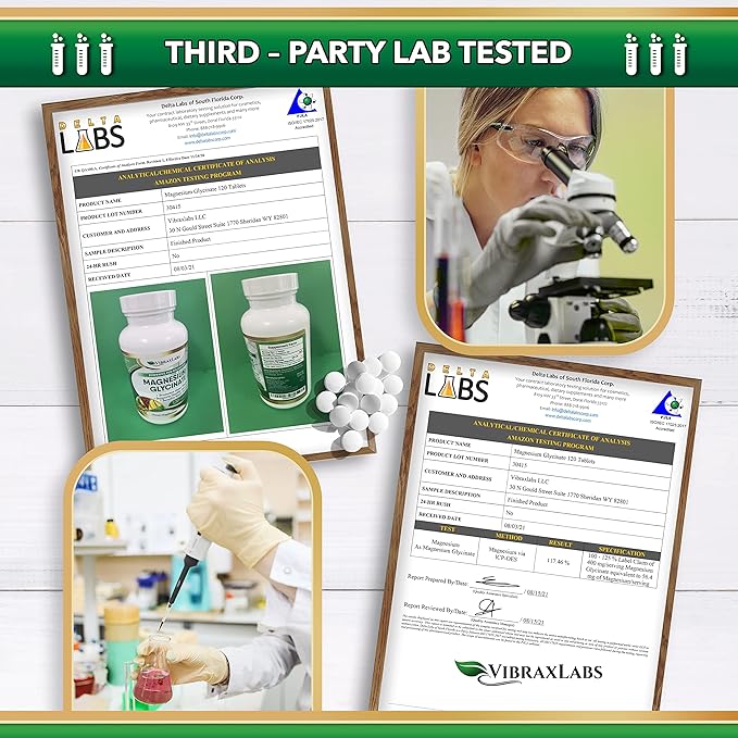 Magnesium Glycinate Supplement, 400mg, for Men & Women, for Stress, Energy, Muscle Cramps, Joint Support, Chelated, High-Absorption, Non-Laxative, Gluten-Free