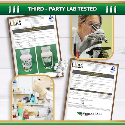 Magnesium Glycinate Supplement, 400mg, for Men & Women, for Stress, Energy, Muscle Cramps, Joint Support, Chelated, High-Absorption, Non-Laxative, Gluten-Free