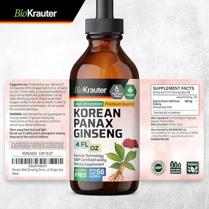 BIO KRAUTER Gymnema Tincture 4 Fl. Oz. & Ginseng Tincture 4 Fl. Oz.