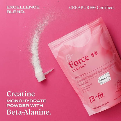 Creabet Creatine Monohydrate for Women - Creapure - Creatine Monohydrate Powder with Beta-Alanine 500g - Pre Workout Supplement - 125 Servings +4 Months Supply - Unflavored