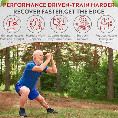 Muscle Genesis HMB and Vitamin D3 Supplement with Clinically Studied myHMB, Calcium and VIT C – 5000mg Per Serving – Promotes Recovery, Lean Muscle Mass, and Healthy Aging in Men