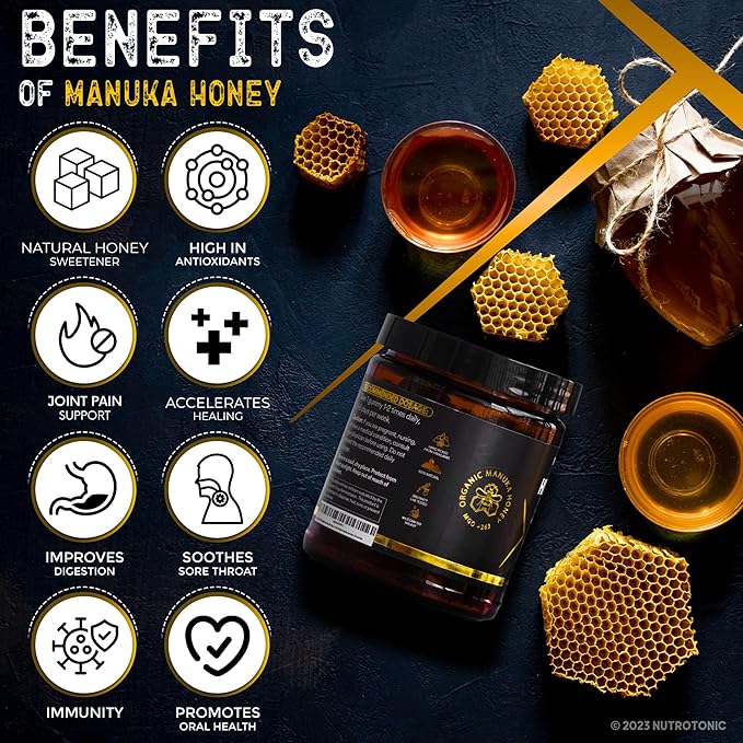 NutroTonic® Organic SHILAJIT Gummies | Peach & Vanilla Flavor | Wild Crafted Manuka Honey MGO +263 | Heart, Brain, Cellular Health | 30 Healthy Gummies | Proudly Made in USA with the Finest Ingredients