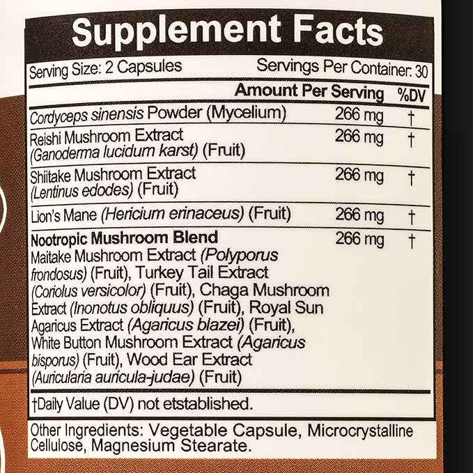 SugarMD Mushroom Miracle | Mushroom Supplements for Immunity | Has Shiitake, Reishi, Maitake, Cordyceps, Lion Mane, Turkey Tail | Doctor Formulated | Non-GMO & Gluten-Free (60 Capsules)