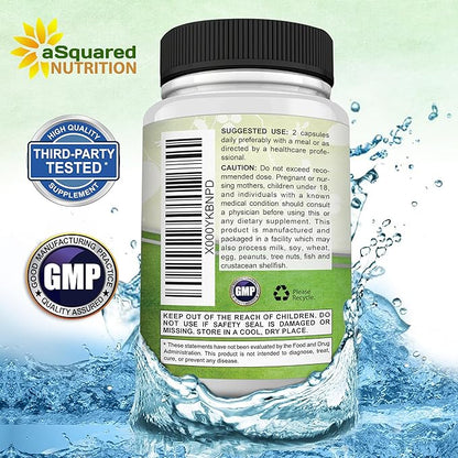 aSquared Nutrition Natural Korean Panax Ginseng (1000mg Max Strength)-90 Capsules Root Extract Complex (Red & White), High Dosage Ginsenosides in Seeds, Asian Powder Supplement,Tablet Pills for Energy