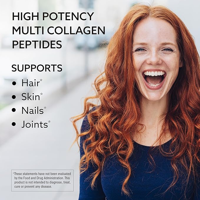 Multi Collagen Peptides Powder - Hydrolyzed Type 1 & 3 for Hair, Skin, Nails & Joints - Unflavored, Grass-Fed, Keto & Paleo Friendly for Women & Men - 41 Servings