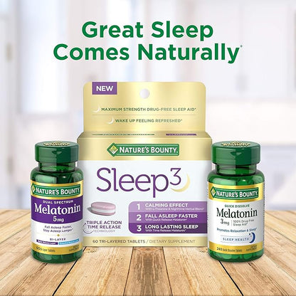 Nature's Bounty Melatonin, 100% Drug-Free Sleep Aid, Dietary Supplement, 10 mg, 60 Count (Pack of 2)