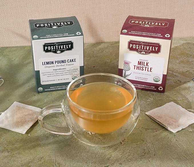 Organic Positively Botanicals Company, Milk Thistle Herbal Tea Bags, 20 Count
