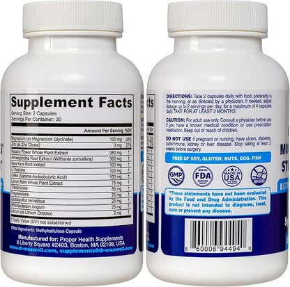 Anxiousness Supplements, Better Calming, Stress & Mood Support Supplement With Kava Kava, Ashwagandha L Theanine, Magnesium, Gaba & More. Adaptogens & Nootropics for Women & Men, 60 Capsules, USA