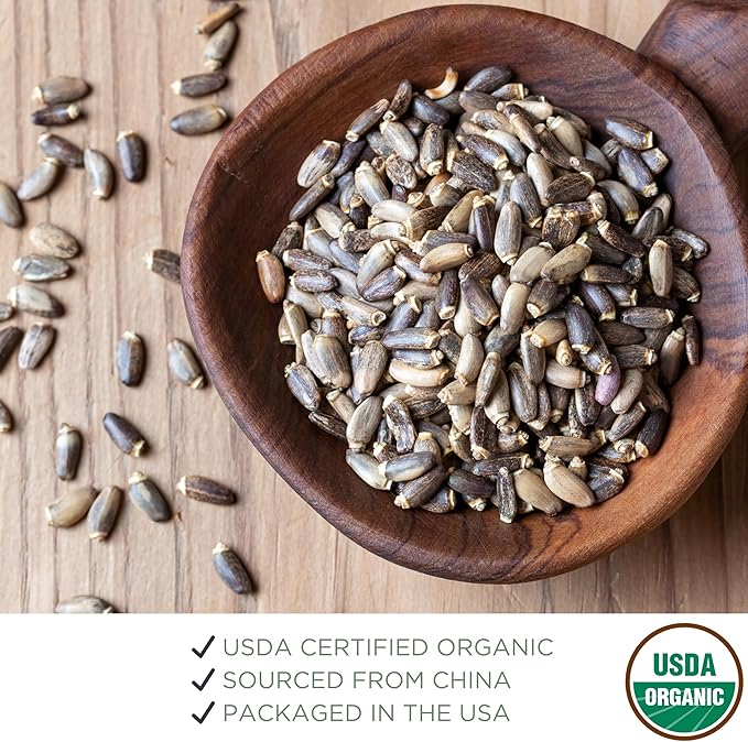 Organic Milk Thistle Seeds 4 oz. (113g), USDA Certified Organic Semillas de Mariano, Silybum marianum, Bulk Dried Natural Milk Thistle Seed, Whole