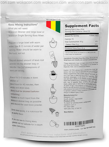 Kava Lawena Powder – Authentic, Noble Kava Crown Root Powder from Fiji – Premium, Responsibly Sourced, 16 Oz