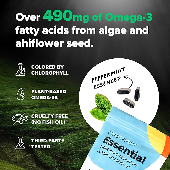Complement Omega Complex & Essential Multivitamin Bundle – Comprehensive Vegan Nutritional Support for Optimal Health and Wellness (30 Servings Each)