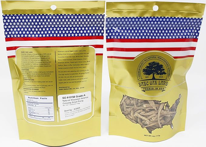 American Ginseng from Wisconsin(Ginseng Branch) Ginseng Tea 花旗参枝/西洋参枝 in Bag (Small 4oz/Bag*4)