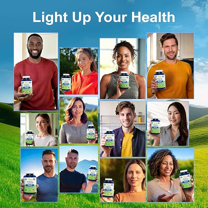 aSquared Nutrition Acetyl L-Carnitine 1000mg Max Strength - 200 Veggie Capsules - High Dosage Acetyl L Carnitine HCL (ALCAR) Supplement Pills to Support Pure Energy, Brain Function & Fatty Acid