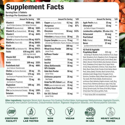 Vegan Multivitamins for Women & Men - Multivitamin & Multimineral Supplements for Energy, Focus and Overall Health. Daily Vegan Vitamins A, C, D, E & B12, Zinc, Calcium, Magnesium & More. 90 Tablets