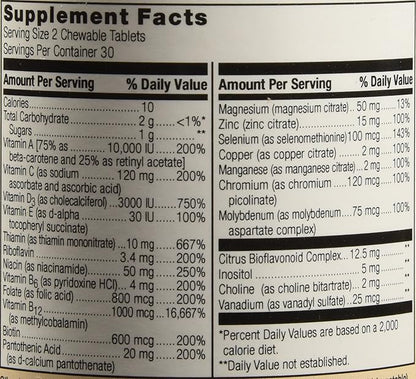 Bariatric Advantage Essential Multivitamin Without Iron - 200 DV of Key Nutrients - Trace Mineral Support* - Multivitamins for Bariatric Patients - Orange - 60 Tablets