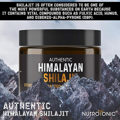 NutroTonic® Authentic Himalayan SHILAJIT® | 60 Days Sun Dried Organic Most Potent Premium Resin | Lab Tested for Safety | Natural Source of Fulvic Acid +86% & Humic Acid +10%