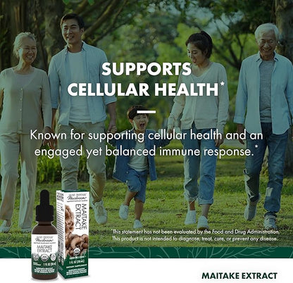 Host Defense Maitake Extract - Immune & Cellular Health Support - Dietary Herbal Supplement with Maitake Mushroom & Mushroom Mycelium - Liquid Supplement - 1 fl oz (30 Servings)