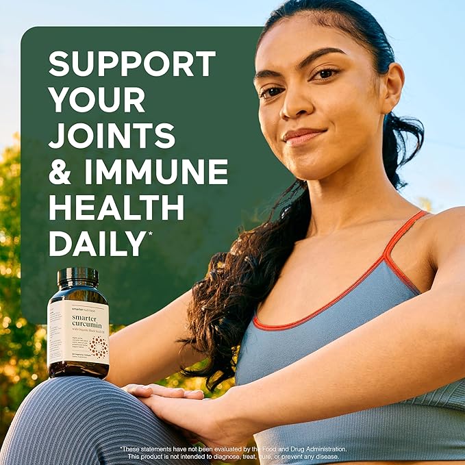 Smarter Nutrition Curcumin Softgels - Vegan High Absorption 400 mg Turmeric Supplement + Organic Black Seed Oil & Ginger - 95% Tetrahydrocurcuminoids Non-GMO, USA Manufactured - 60 Ct[30 Servings]