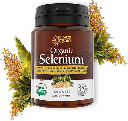 Organic Selenium 200 mcg with Iodine and Silica All from Certified Organic Whole Foods - Two Month Supply