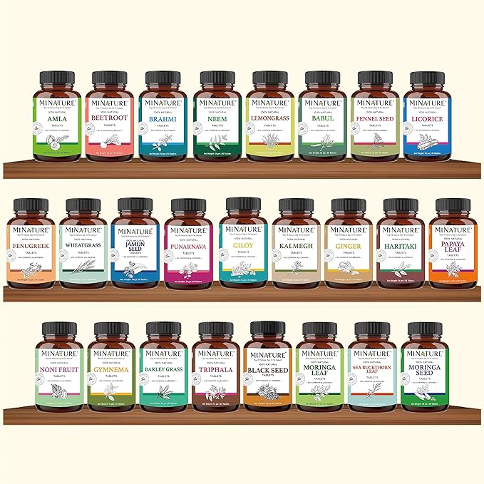 Neem Tablets by mi Nature| 90 Tablets, 1000 mg| 45 Days Supply| Clear Skin| Acne Free| Vegan |