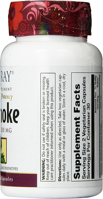 SOLARAY Artichoke Leaf Extract 600mg | Guaranteed Potency | Healthy Liver, Gall Bladder & Digestive Function Support | Lab Verified | 60 VegCaps