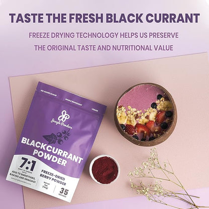 Wild Bilberry Extract for Eyes USDA Organic 3.4oz Blackcurrant Powder Bundle Freeze Dried Black Currant Extract for Smoothies