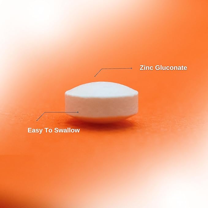 Zinc Gluconate 25 mg Chelated Elemental Zinc, Immune Support Supplement Mineral Antioxidant for Vegetarians, Acne, Easy to Swallow, 60 Tablets, by Pharmatech®